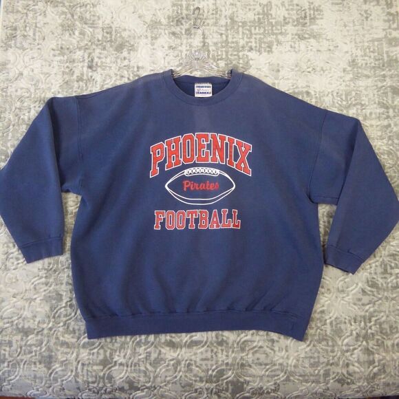 Vintage Phoenix Pirates Sweatshirt Men's XXL 2XL Blue Oregon High School Faded - Picture 1 of 9